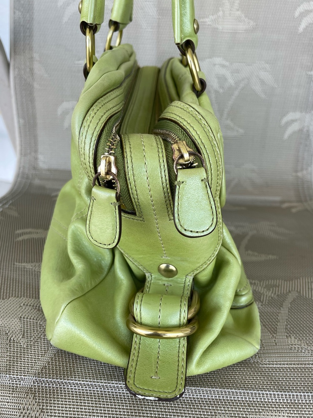 COACH PEYTON SATCHEL ARCHIVE LIMITED EDITION PEARLIZED GREEN LEATHER VINTAGE BAG - Picture 15 of 15